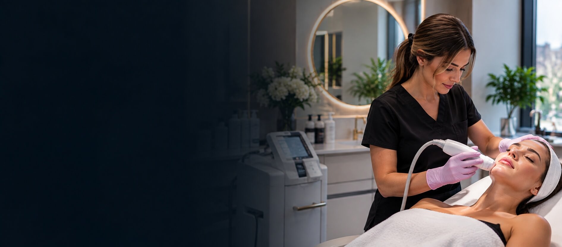 Licensed medical aesthetician performing advanced skin rejuvenation and cosmetic treatment